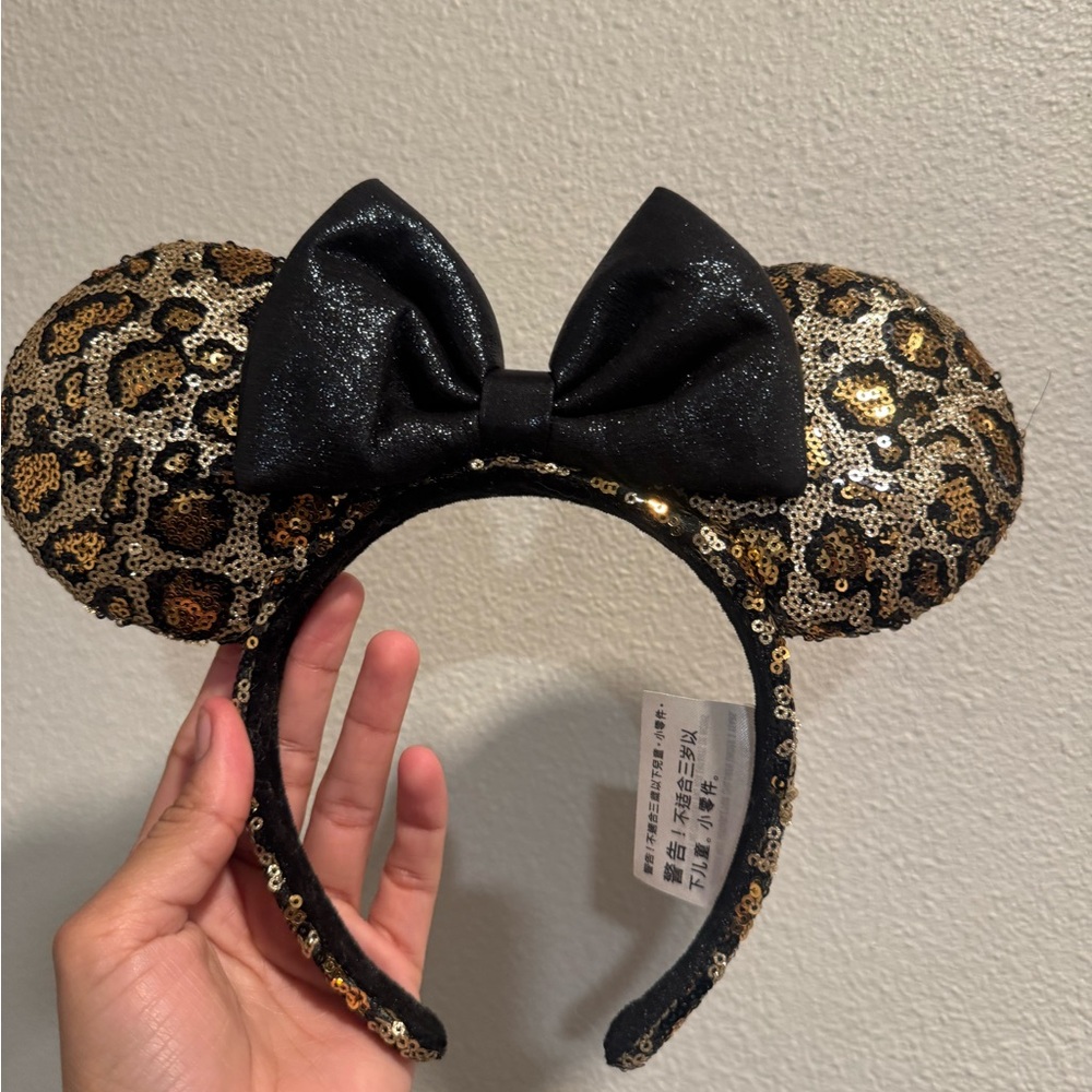 Disney Parks Leopard Sequin Minnie Ears